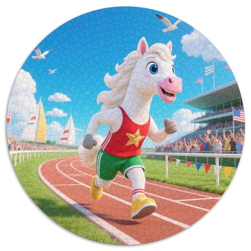 Horse（1） 1000 Teile Puzzle Horse Lovely RundPuzzle Druck Schwieriges Unmögliches Puzzle Puzzle Stressfreisetzung Spielzeug Erwachsene Puzzles-Geschenk 1000pcs (67.5x67.5cm) von PNSDUESA