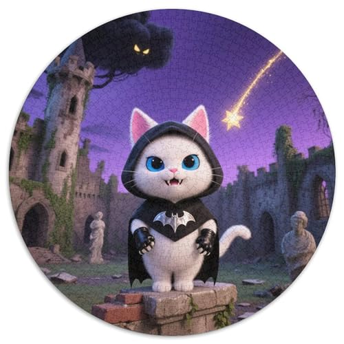 Katzen 1000 Teile Puzzle Katzen Magic RundPuzzle Schwieriges Großes Puzzle Puzzle Stressfreisetzung Spielzeug Erwachsene Wand Dekoration 1000pcs (67.5x67.5cm) von PNSDUESA