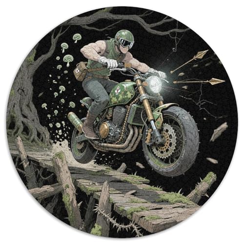 Kreuzer 1000 Teile Puzzle Vintage Motorrad RundPuzzle Druck Schwieriges Unmögliches Puzzle Puzzle Stressfreisetzung Spielzeug Geeignet Ab 12 Jahren Puzzles-Geschenk 1000pcs (67.5x67.5cm) von PNSDUESA