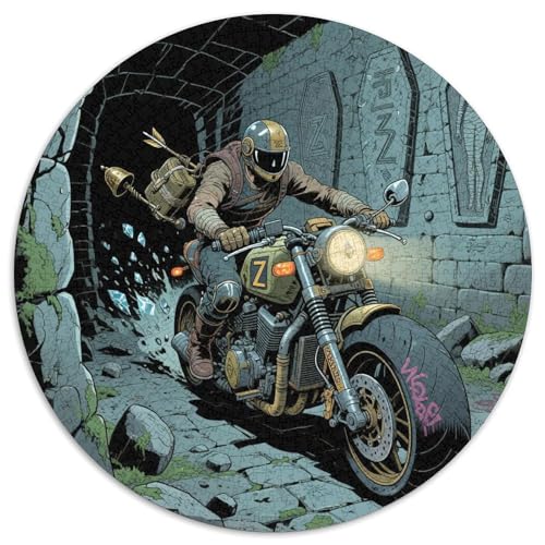 Kreuzer 1000 Teile Puzzle Vintage Motorrad RundPuzzle Puzzle Made in Europe PädagogischesStressabbau-Spielzeug Für Erwachsene Kinder Erwachsene Wand Dekoration 1000pcs (67.5x67.5cm) von PNSDUESA