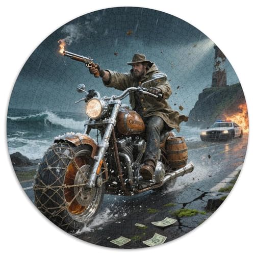 Kreuzer 1000 Teile Puzzle Vintage Motorrad RundPuzzle Puzzle Made in Europe PädagogischesStressabbau-Spielzeug Für Erwachsene Kinder Erwachsene Wand Dekoration 1000pcs (67.5x67.5cm) von PNSDUESA