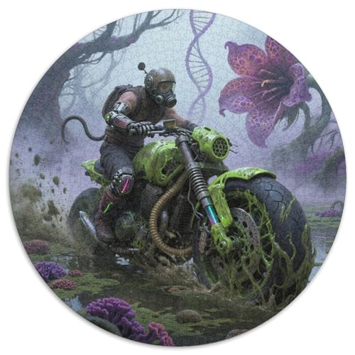 Kreuzer 1000 Teile Puzzle Vintage Motorrad RundPuzzle Schwieriges Großes Puzzle Puzzle Stressfreisetzung Spielzeug Für Erwachsene Und Kinder Wand Dekoration 1000pcs (67.5x67.5cm) von PNSDUESA