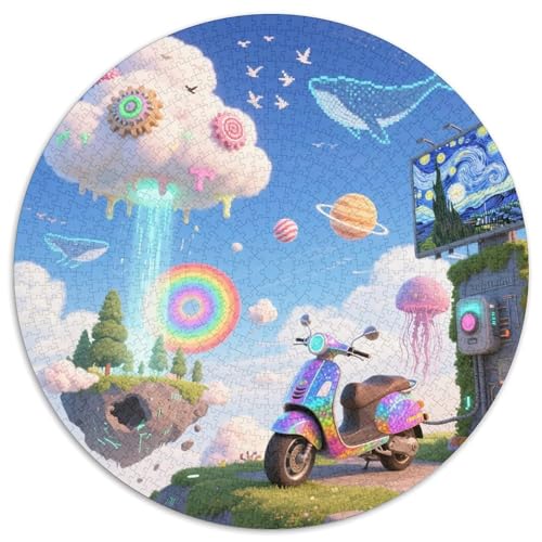 Motorsport 1000 Teile Puzzle Motorsport RundPuzzle Druck Schwieriges Unmögliches Puzzle DIY Für Erwachsene Und Kinder Puzzles-Geschenk 1000pcs (67.5x67.5cm) von PNSDUESA