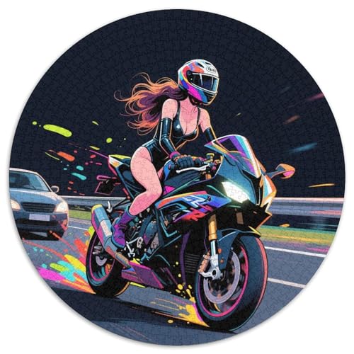 Motorsport 1000 Teile Puzzle Motorsport RundPuzzle Puzzle Made in Europe PädagogischesStressabbau-Spielzeug Für Erwachsene Kinder Erwachsene Puzzles-Geschenk 1000pcs (67.5x67.5cm) von PNSDUESA