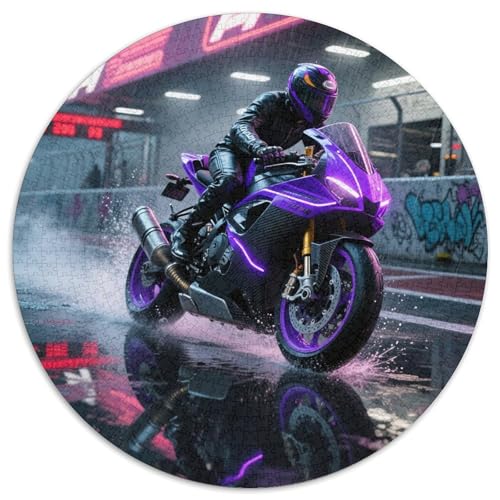 Motorsport 1000 Teile Puzzle Motorsport RundPuzzle Schwieriges Großes Puzzle DIY Für Erwachsene Und Kinder Wand Dekoration 1000pcs (67.5x67.5cm) von PNSDUESA