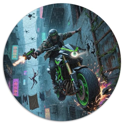 Motorsport 1000 Teile Puzzle Motorsport RundPuzzle Schwieriges Großes Puzzle PädagogischesStressabbau-Spielzeug Für Erwachsene Kinder Erwachsene Wand Dekoration 1000pcs (67.5x67.5cm) von PNSDUESA