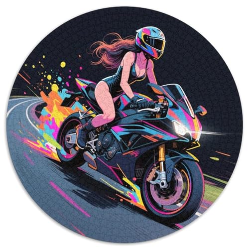 Motorsport 1000 Teile Puzzle Motorsport RundPuzzle Schwieriges Großes Puzzle Puzzle Stressfreisetzung Spielzeug Für Erwachsene Und Kinder Wand Dekoration 1000pcs (67.5x67.5cm) von PNSDUESA