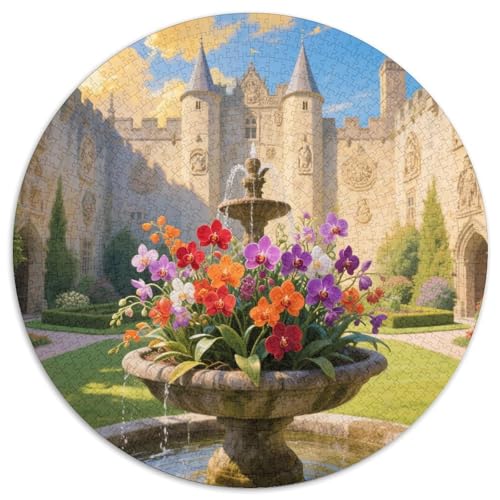 Orchid 1000 Teile Puzzle Plant Art Style Castle RundPuzzle Puzzle Made in Europe DIY Erwachsene Puzzles-Geschenk 1000pcs (67.5x67.5cm) von PNSDUESA