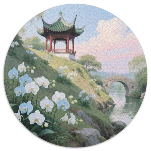 Orchid 1000 Teile Puzzle Plant Art Style RundPuzzle Druck Schwieriges Unmögliches Puzzle Puzzle Stressfreisetzung Spielzeug Geeignet Ab 12 Jahren Wand Dekoration 1000pcs (67.5x67.5cm) von PNSDUESA