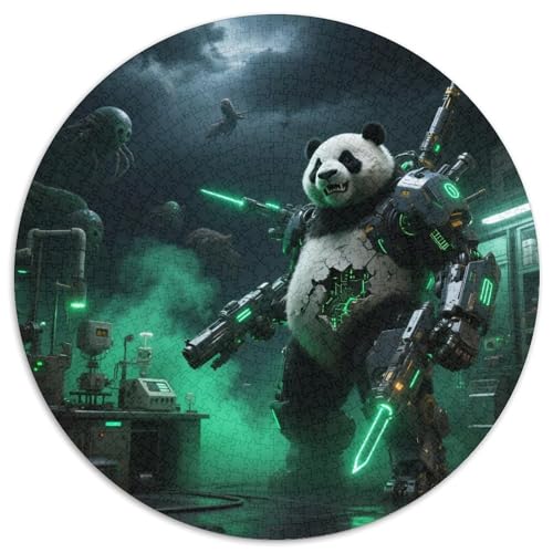 Panda 1000 Teile Puzzle Panda Armor Science Fiction RundPuzzle Puzzle Made in Europe PädagogischesStressabbau-Spielzeug Für Erwachsene Kinder Erwachsene Wand Dekoration 1000pcs (67.5x67.5cm) von PNSDUESA