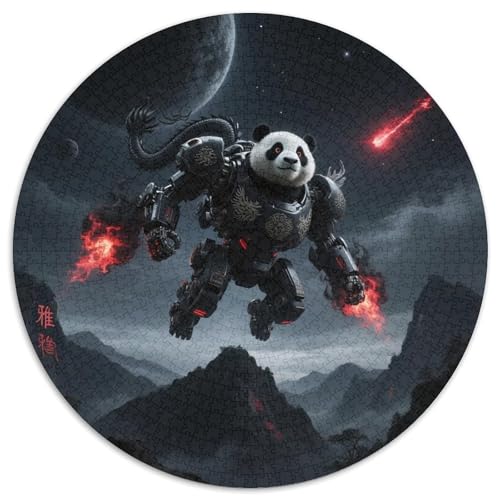 Panda 1000 Teile Puzzle Panda Armor Science Fiction RundPuzzle Schwieriges Großes Puzzle Puzzle Stressfreisetzung Spielzeug Erwachsene Puzzles-Geschenk 1000pcs (67.5x67.5cm) von PNSDUESA