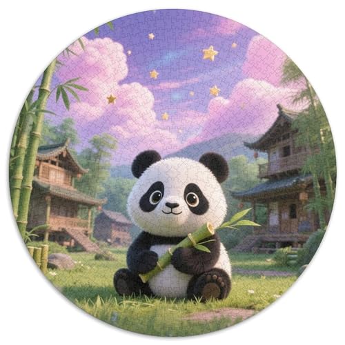 Panda 1000 Teile Puzzle Panda Lovely RundPuzzle Schwieriges Großes Puzzle PädagogischesStressabbau-Spielzeug Für Erwachsene Kinder Erwachsene Puzzles-Geschenk 1000pcs (67.5x67.5cm) von PNSDUESA