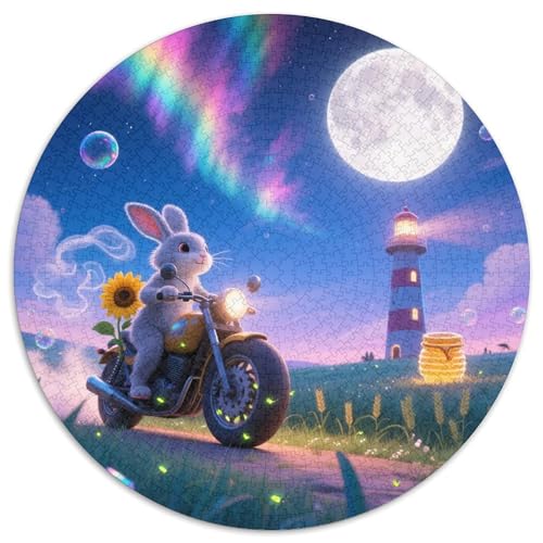 Rabbit（1） 1000 Teile Puzzle Rabbit RundPuzzle Druck Schwieriges Unmögliches Puzzle DIY Geeignet Ab 12 Jahren Wand Dekoration 1000pcs (67.5x67.5cm) von PNSDUESA
