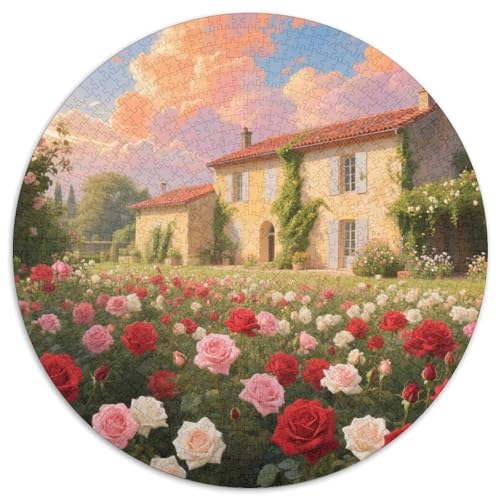 Rose 1000 Teile Puzzle Plant Art Style RundPuzzle Schwieriges Großes Puzzle Puzzle Stressfreisetzung Spielzeug Geeignet Ab 12 Jahren Puzzles-Geschenk 1000pcs (67.5x67.5cm) von PNSDUESA