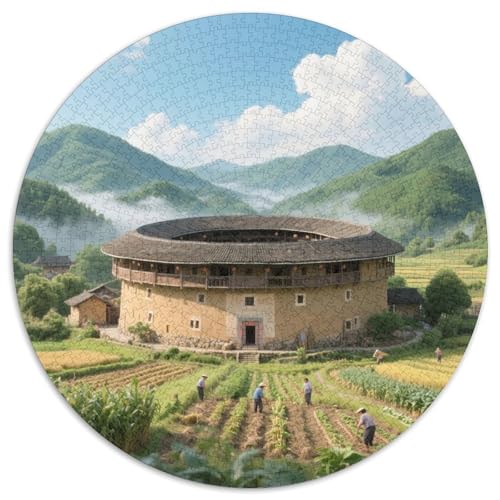 Stockade 1000 Teile Puzzle RundPuzzle Druck Schwieriges Unmögliches Puzzle Puzzle Stressfreisetzung Spielzeug Erwachsene Wand Dekoration 1000pcs (67.5x67.5cm) von PNSDUESA