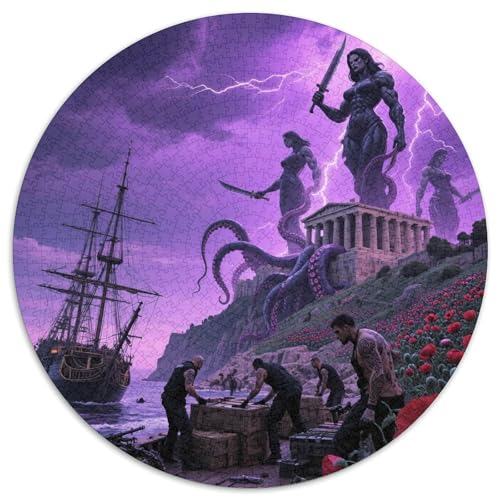 The Acropolis in Athens 1000 Teile Puzzle RundPuzzle Schwieriges Großes Puzzle Puzzle Stressfreisetzung Spielzeug Geeignet Ab 12 Jahren Wand Dekoration 1000pcs (67.5x67.5cm) von PNSDUESA