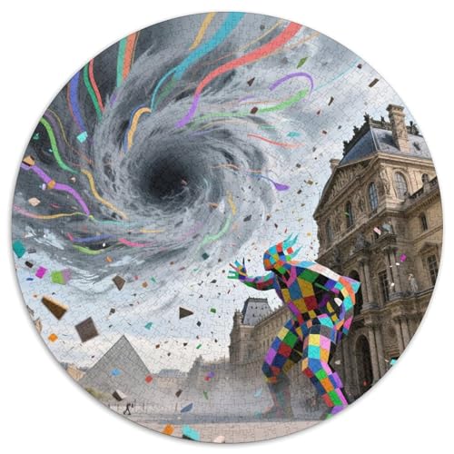 The Louvre Museum（2） 1000 Teile Puzzle RundPuzzle Schwieriges Großes Puzzle Puzzle Stressfreisetzung Spielzeug Erwachsene Wand Dekoration 1000pcs (67.5x67.5cm) von PNSDUESA