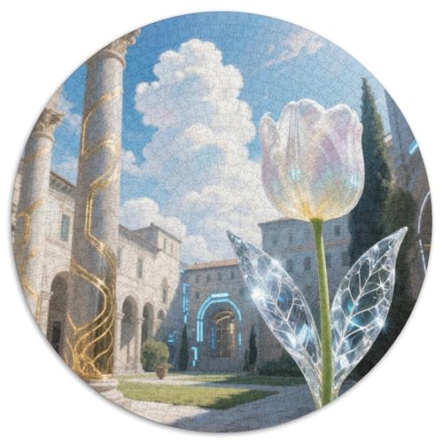 Tulip 1000 Teile Puzzle Plant Science Fiction Originality RundPuzzle Schwieriges Großes Puzzle DIY Für Erwachsene Und Kinder Wand Dekoration 1000pcs (67.5x67.5cm) von PNSDUESA