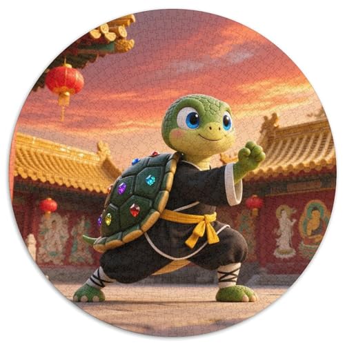 Turtle 1000 Teile Puzzle Turtle Lovely Kungfu RundPuzzle Schwieriges Großes Puzzle Puzzle Stressfreisetzung Spielzeug Für Erwachsene Und Kinder Wand Dekoration 1000pcs (67.5x67.5cm) von PNSDUESA