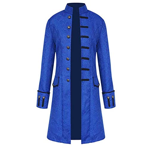 PODOLIXIA Halloween Kostüm Herren Steampunk Mantel Elegant Stehkragen Männer Gothic Mittelalter Karneval Jacke, Viktorianischen Gehrock Uniform Smoking Retro Langer Button Kleidung von PODOLIXIA