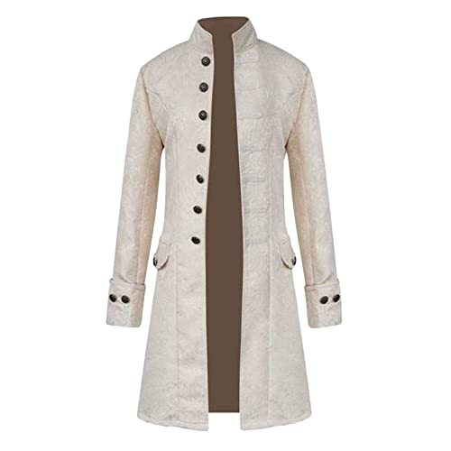 PODOLIXIA Herren Steampunk Mantel Retro Gothic Mantel Mittelalter Jacke Retro Renaissance Halloween Karneval Kostüm für Herren Vintage Gehrock Sakko Männer Viktorianischen Smoking Festliche Uniform von PODOLIXIA