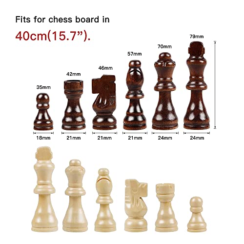 32 teiliges Schachfigurenset aus Holz - Hochwertige Schachspielersatzteile für 40 cm Schachbrett, geeignet für Strategen und Schachliebhaber 32 teiliges Schachfigurenset aus Holz - Hochwertige Schachspielersatzteile für 40 cm Schachbrett, geeignet für Strategen und Schachliebhaber von PODSJD