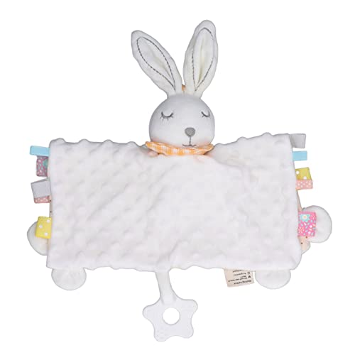 PODSJD Baby Teether Decke - 3D Textured Bunny Tröster mit Glockenrassel beruhigten Sensible Babys, weiche sichere Kuscheldecke für Neugeborene und Säuglinge PODSJD Baby Teether Decke - 3D Textured Bunny Tröster mit Glockenrassel beruhigten Sensible Babys, weiche sichere Kuscheldecke für Neugeborene und Säuglinge von PODSJD