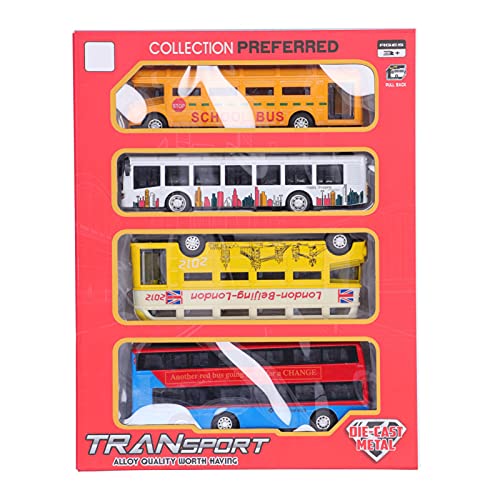 PODSJD Legierungspunktbus - Langlebiger Metallkörper, offenbare Türen, realistisches Maßstabmodell mit Cartoon Graffiti zum Sammeln und geben ((Gruppe A-Buskombination 4-teiliger Set)) von PODSJD