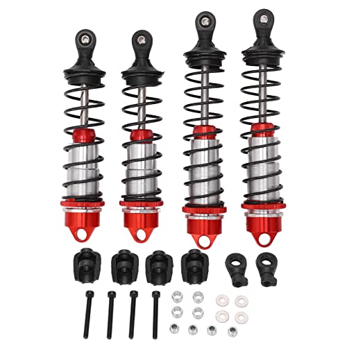 PODSJD RC Stoßdämpfer vorne hinten Aluminiumlegierung einstellbar vibrationsdämpfend für 1 7 1 8 RC Auto Mojave Kraton Notorious Outcast (Rot) von PODSJD