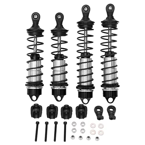 PODSJD RC Stoßdämpfer vorne hinten Aluminiumlegierung einstellbar vibrationsdämpfend für 1 7 1 8 RC Auto Mojave Kraton Notorious Outcast (Schwarz) von PODSJD