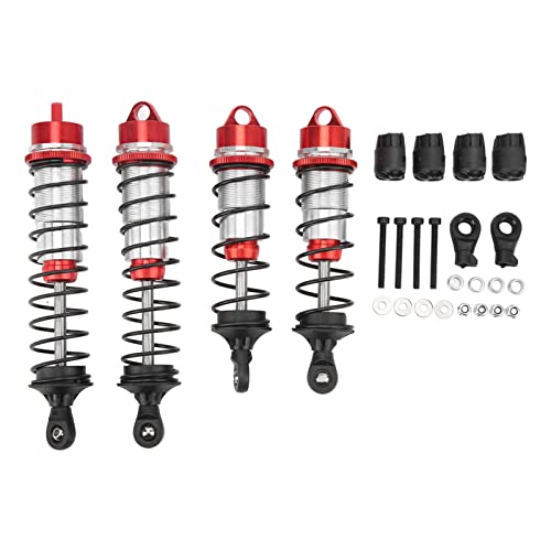 PODSJD RC Stoßdämpfer vorne hinten Aluminiumlegierung verstellbar vibrationsdämpfend langlebig für RC Modellauto (Rot) von PODSJD