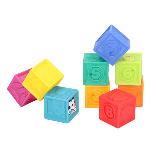 PODSJD Säuglingsweichbausteine - BPA Silicon Quietschstapelspielzeug mit 3D -geprägten Mustern für Babys ab 6 Monaten und Oben PODSJD Säuglingsweichbausteine - BPA Silicon Quietschstapelspielzeug mit 3D -geprägten Mustern für Babys ab 6 Monaten und Oben von PODSJD