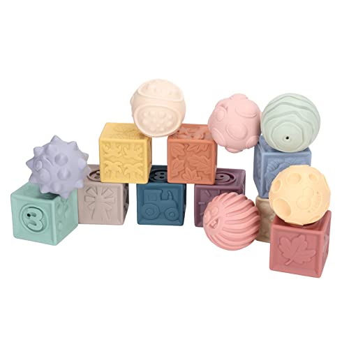PODSJD Silikonbausteine eingestellt - 15pcs Food Grade BPA - Weiche kaubare Blöcke mit Tier- und Zahlenmustern für das Zahnen von Babys und kognitive Entwicklung PODSJD Silikonbausteine eingestellt - 15pcs Food Grade BPA - Weiche kaubare Blöcke mit Tier- und Zahlenmustern für das Zahnen von Babys und kognitive Entwicklung von PODSJD