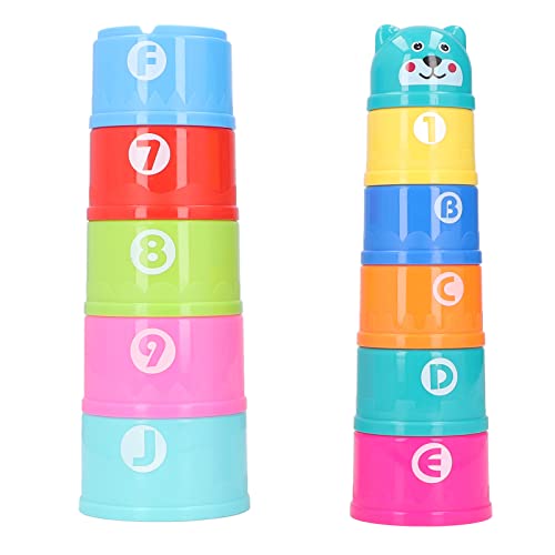 PODSJD Stapelbecherspielzeug - leuchtende Farben, frühe Bildung mit Buchstaben und Zahlen für die Koordination von Babys und visuelle Entwicklung von Babys Hand. PODSJD Stapelbecherspielzeug - leuchtende Farben, frühe Bildung mit Buchstaben und Zahlen für die Koordination von Babys und visuelle Entwicklung von Babys Hand. von PODSJD