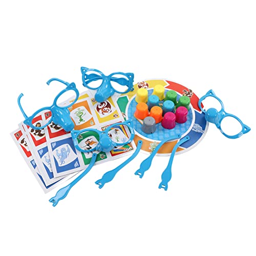 PODSJD Wachstum der Nasenspiel -Set - Interaktives Familienbrettspiel, Spaß Lügen & Wahrheit, Eltern -Kinder -Relationship -Builder, Safe Bauchmuskünstler, umfasst 4 Brillen 24 Karten 11 von PODSJD