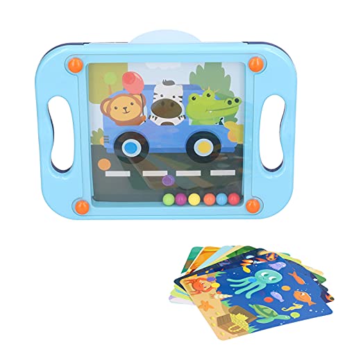 Perlenspiel -Puzzle -Board - Konzentrationsverstärker mit Handkoordinationsübung und sichere, abgerundete Kanten für Kinder (Ausgeglichener Ballblau) von PODSJD