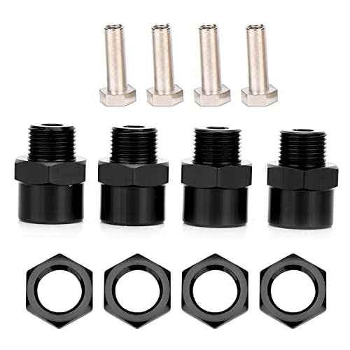 POENVFPO 12 Mm Bis 17 Mm Radsechskant-Konvertierungsadapter, Zubehör für RC-Cars Im Maßstab 1:10, Kompatibel mit D4 94123 (Black) von POENVFPO
