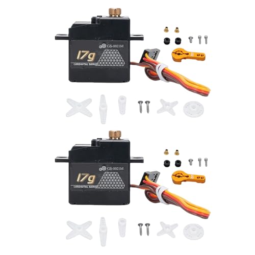 POENVFPO 2 PCs 17G Digitales Servo, Aluminium -Legierungsausrüstung Mini -Servo -Aufrüstung für RC -Autos, Roboterarme, Ferngesteuerte Boote, Flugzeuge, Flugzeuge von POENVFPO
