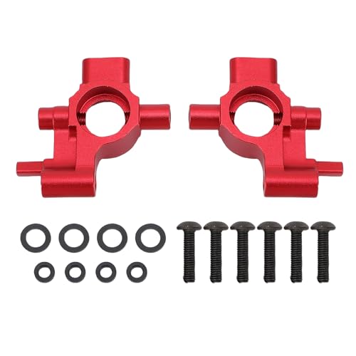 POENVFPO 2 STÜCKE Vordere Lenkschale, Ersatzteil für RC-Autolenkung aus Aluminiumlegierung mit 1/10 RC für 4-TEC Drift (Rot) von POENVFPO