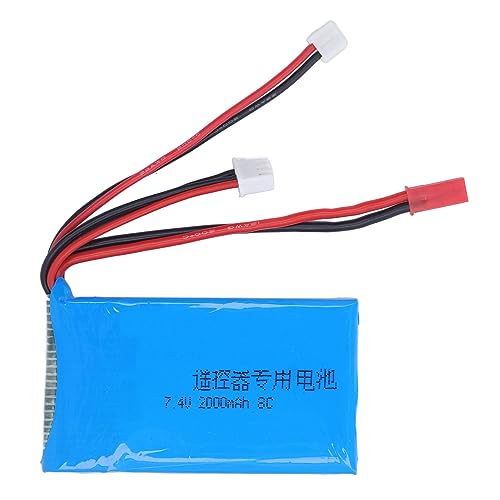 POENVFPO 2er-Pack 7,4 V 2000 MAh 2S RC Lithium-Akku für Spektrum DX6e DX6 DX8 Sender POENVFPO 2er-Pack 7,4 V 2000 MAh 2S RC Lithium-Akku für Spektrum DX6e DX6 DX8 Sender von POENVFPO