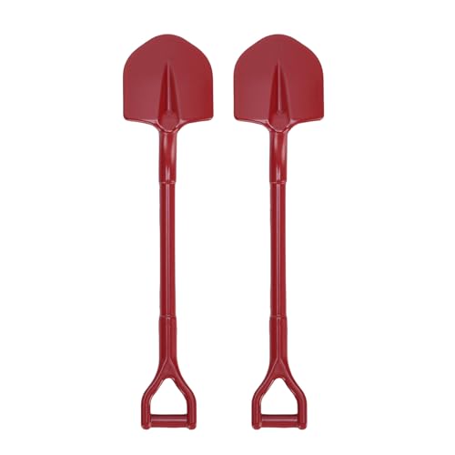 POENVFPO 2pcs 1/10 RC Crawler Shovel, Metalllegierung RC Simulation Schaufel Werkzeugdekoration Zubehör (Rot) von POENVFPO