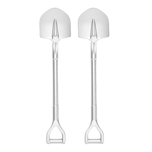 POENVFPO 2pcs 1/10 RC Crawler Shovel, Metalllegierung RC Simulation Schaufel Werkzeugdekoration Zubehör (Silver) von POENVFPO