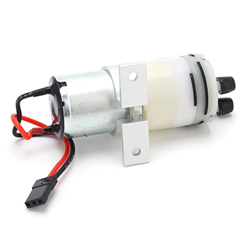POENVFPO 3-6V 370 RC-Wasserkühlpumpe, JR-Steckerpumpe aus Aluminiumlegierung mit Schalter, Geräuscharme Wassergekühlte Motoren für RC-Bootsmotor-ESC von POENVFPO
