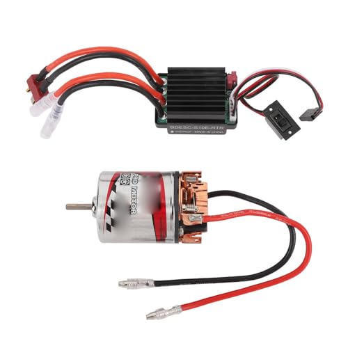 POENVFPO 3 Slot 540 Brushed Motor und ESC für Axial SCX10 AXI03007 1/10 RC Crawler Car, Redcat Gen8, Wasserdichtes Edelstahlgehäuse (12T) von POENVFPO