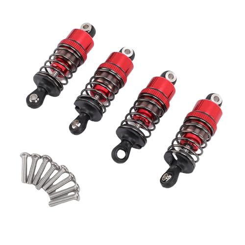 POENVFPO 4 PCs RC -Auto -Stoßdämpfer, 52 Mm Aluminiumlegieröl -Ölschockdämpferteile für 1/10 Modellautos (Rot) von POENVFPO