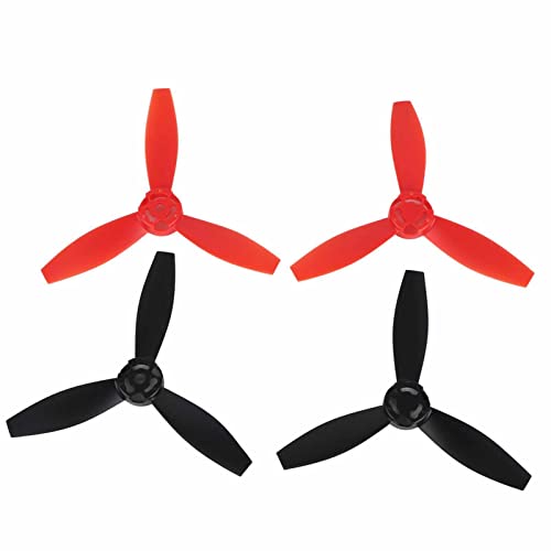 POENVFPO 4 Stück 3-Blatt-Ersatz-RC-Flugzeugpropeller, Ferngesteuerter Flugzeugpropeller, Modifiziertes Ersatzteil, Passend für Bebop 2-Drohne (2 schwarz 2 rot) von POENVFPO