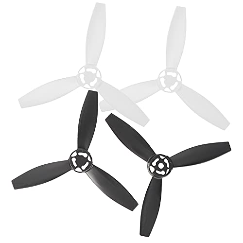 POENVFPO 4 Stück 3-Blatt-Ersatz-RC-Flugzeugpropeller, Ferngesteuerter Flugzeugpropeller, Modifiziertes Ersatzteil, Passend für Bebop 2-Drohne (2 schwarz 2 weiß) von POENVFPO