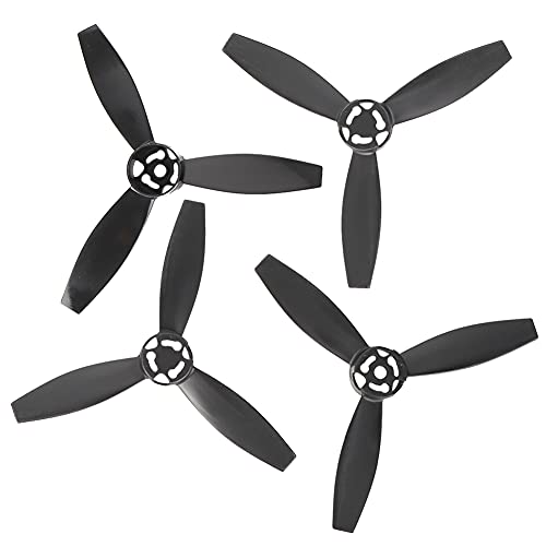 POENVFPO 4 Stück 3-Blatt-Ersatz-RC-Flugzeugpropeller, Ferngesteuerter Flugzeugpropeller, Modifiziertes Ersatzteil, Passend für Bebop 2-Drohne (Black) von POENVFPO