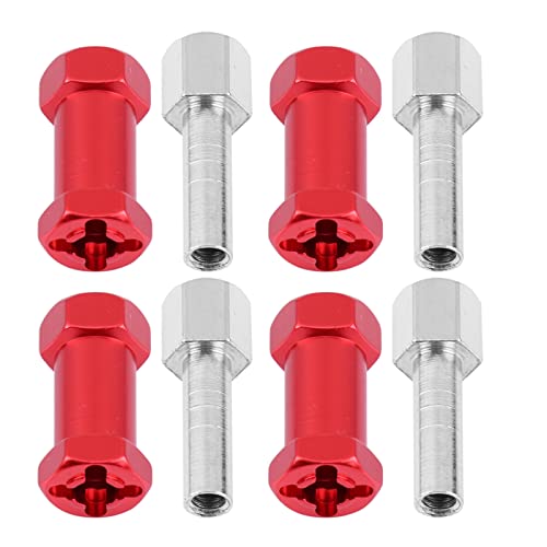 POENVFPO 4 Stück RC-Naben-Sechskant-Adapter, 12 Mm RC-Rad-Sechskant-Adapter für D90 AX10 CC01 SCX10 F350 RC Fernbedienung Crawler (25MM rot) von POENVFPO