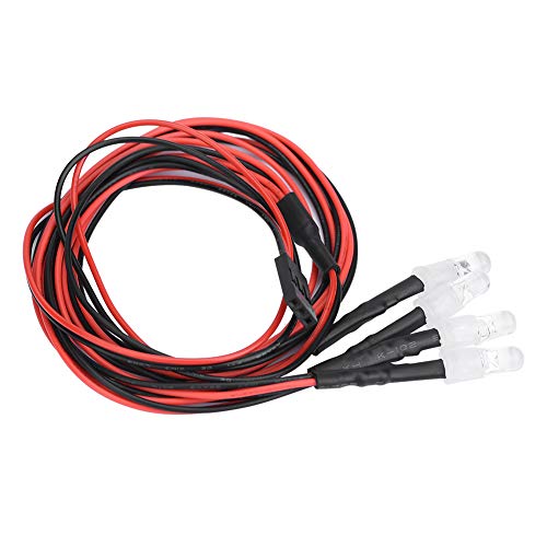 POENVFPO 4PCS 5mm RC-Licht-LED-Leuchten, RC-Scheinwerfer RC-Car-LED-Licht für RC-Modellauto-Fahrzeuge (Nr. 2 Licht weißes Licht) von POENVFPO